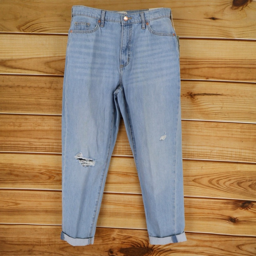 Universal Thread Light Wash Boyfriend Jeans With Cuff - NWT - 17R (Fits 14/16) - Picture 8 of 9